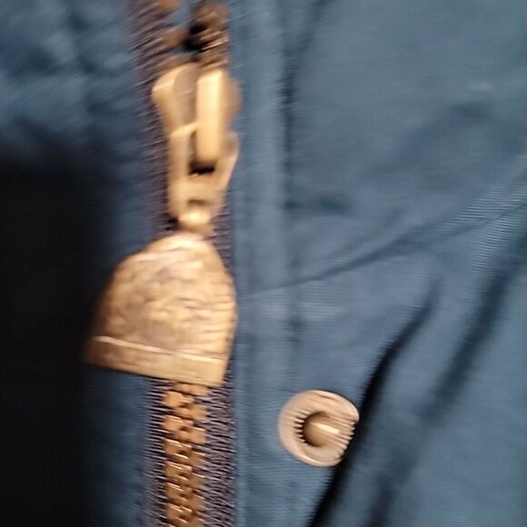 Vintage Pacific Trail Mens Sz L Navy Fleece Lined Hidden Hood Jacket Coat - Picture 6 of 7